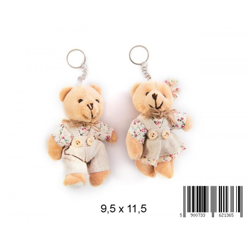 KEYRING PLUSH BEAR 12CM FOL A 12 TOYS 1028N TOYS